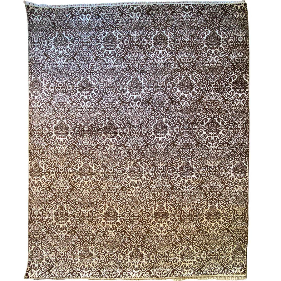 Maroon Wrought Trellis Silk Rug - Size: 12.5 x 9 - Imam Carpets - Online Shop