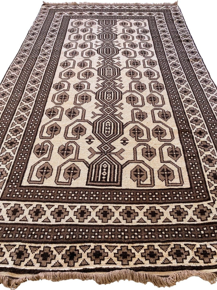 Natural Trellis Afghani Rug - Size: 9.11 x 5.11 - Imam Carpets Online Store