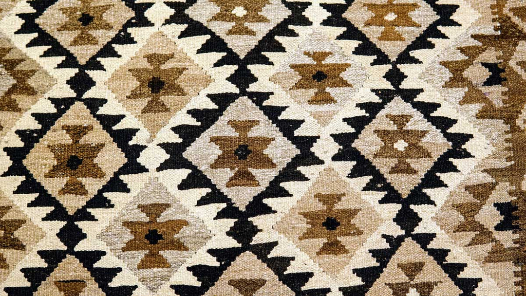 Neutral Bohemian Kilim - Size: 7.1 x 3.4 (Runner) - Imam Carpets - Online Shop