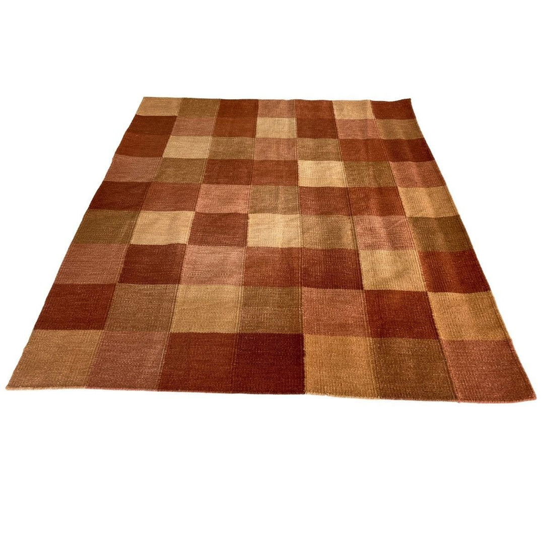 Neutral Checkers Rug - Size: 6.6 x 5.8 - Imam Carpets - Online Shop