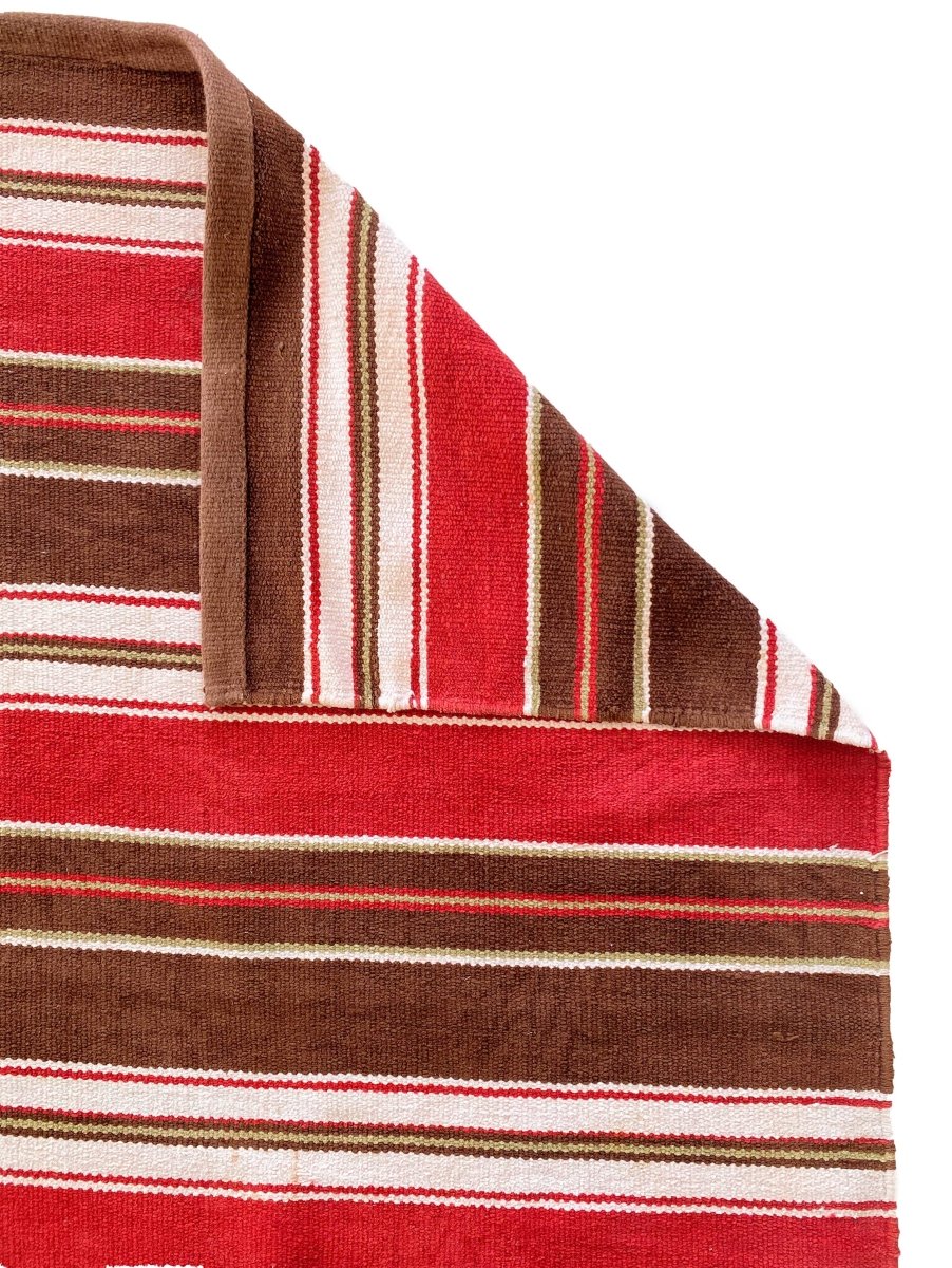 Red Stripe Rug - Size: 7.3 x 4.9 - Imam Carpets Online Store