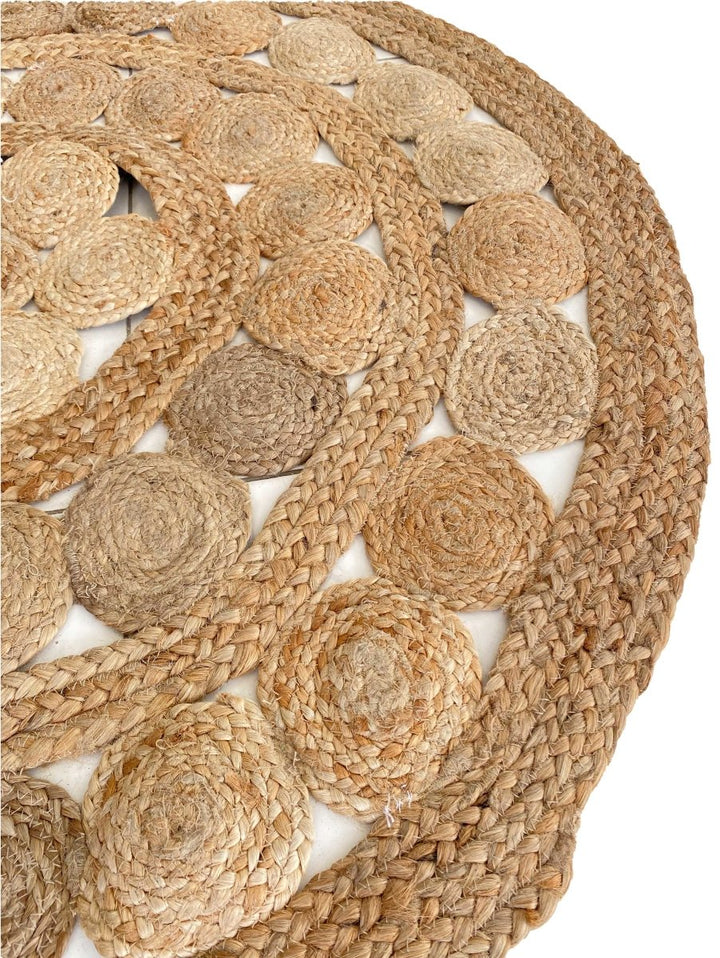 Round Jute Rug - Size: 3' 10" - Imam Carpets Online Store