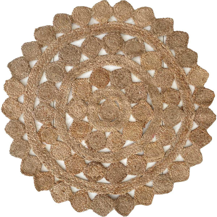 Round Jute Rug - Size: 3' 3" - Imam Carpets Online Store