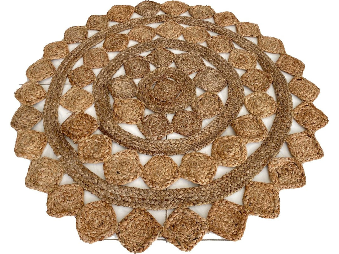 Round Jute Rug - Size: 3' 5" - Imam Carpets Online Store