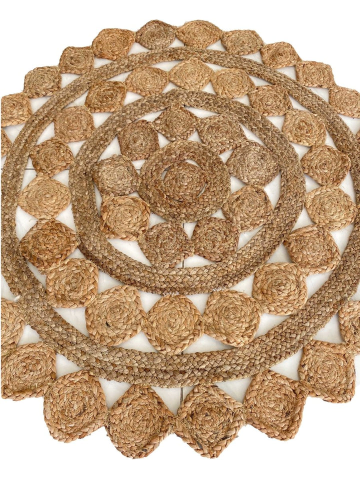 Round Jute Rug - Size: 3' 5" - Imam Carpets Online Store