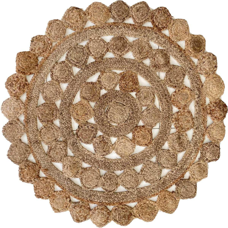 Round Jute Rug - Size: 3' 7" - Imam Carpets Online Store