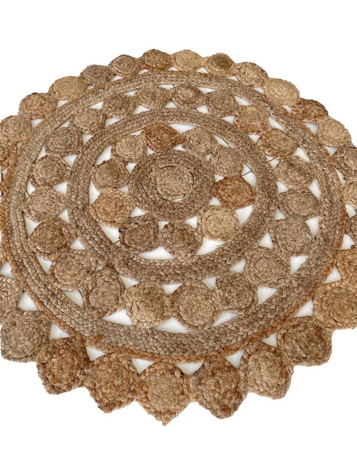 Round Jute Rug - Size: 3' 7" - Imam Carpets Online Store