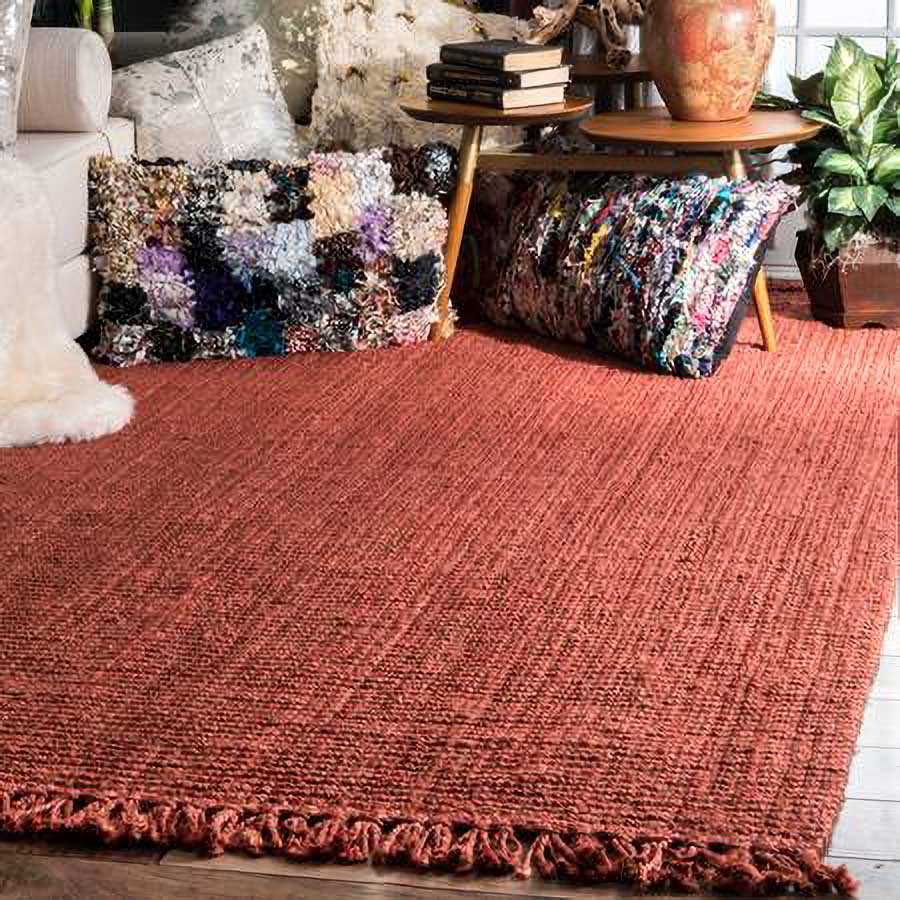 Terra Chunky Jute Tasseled Rug - Size: 9.8 x 5.11 - Imam Carpets - Online Shop