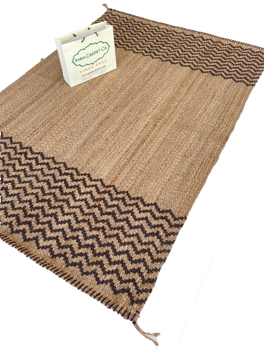 Zigzag Jute Rug - Size: 7.7 x 5.4 - Imam Carpets Online Store